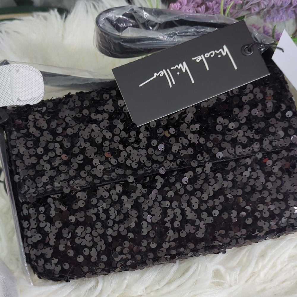 Nicole Miller Black Sequin Women's Bag - Picture 1 of 1